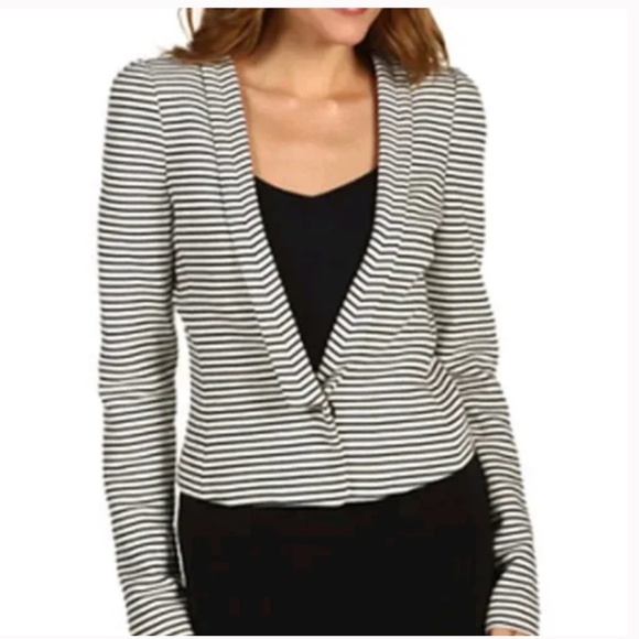 NWT BCBGMaxAzria Monochrome Striped blazer Jacket Hendrix - Picture 9 of 17